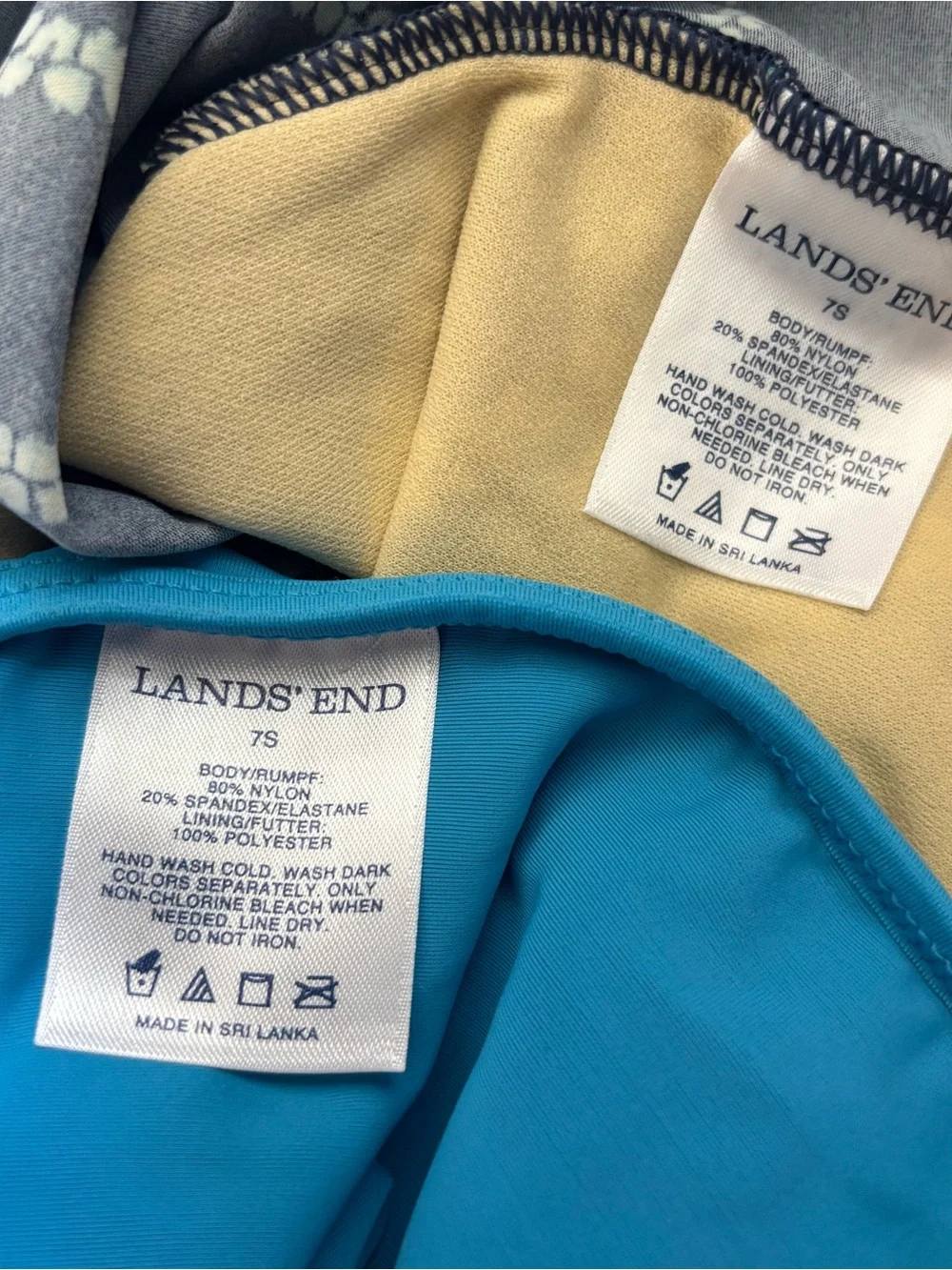 Lands' End Blue & Teal One-Shoulder Tankini with Teal Ruffle Skirt